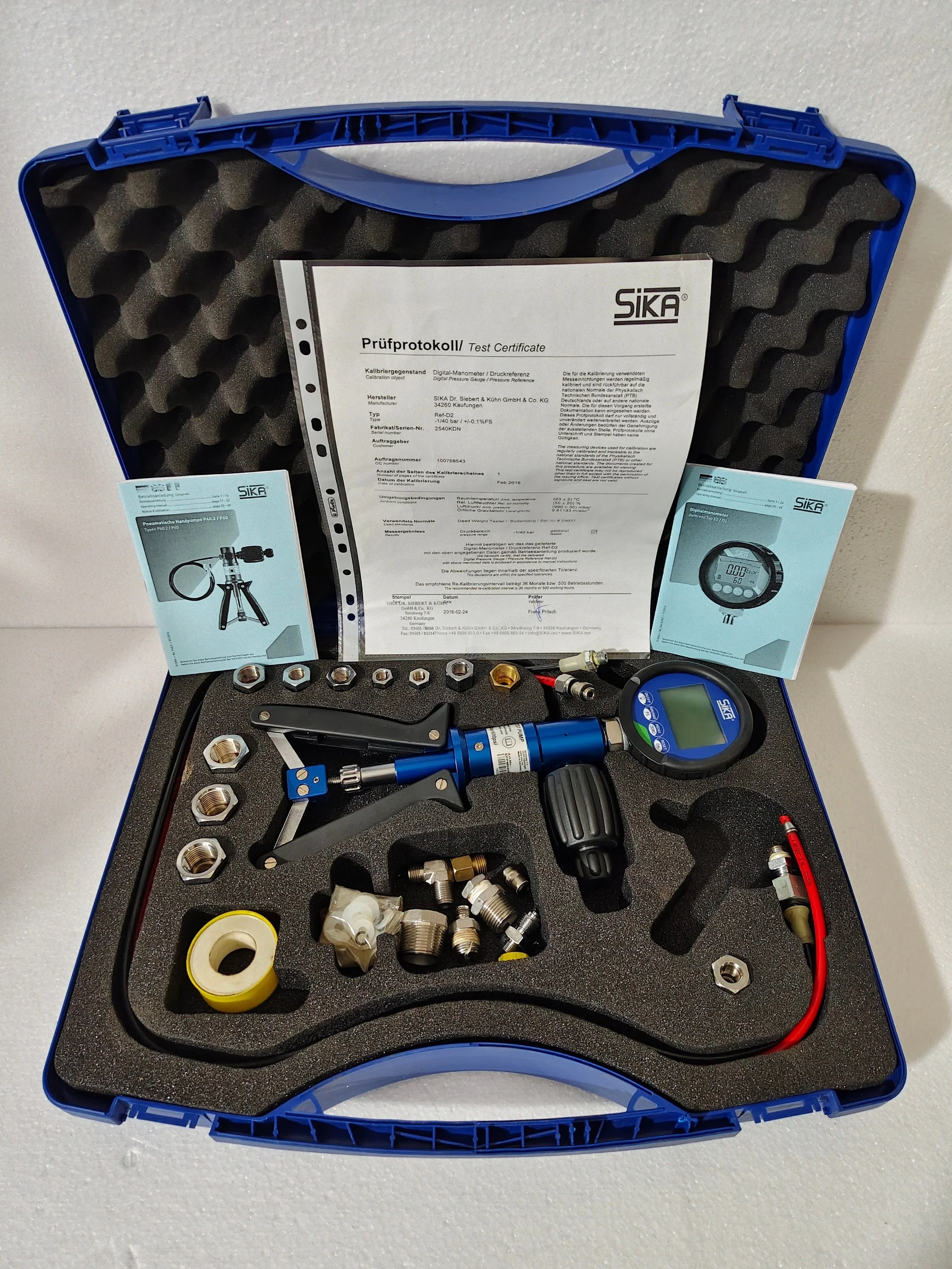 Sika p40.2 / P40.2 Pressure Calibrator Range -1 to 40 Bar With Digital Gauge
