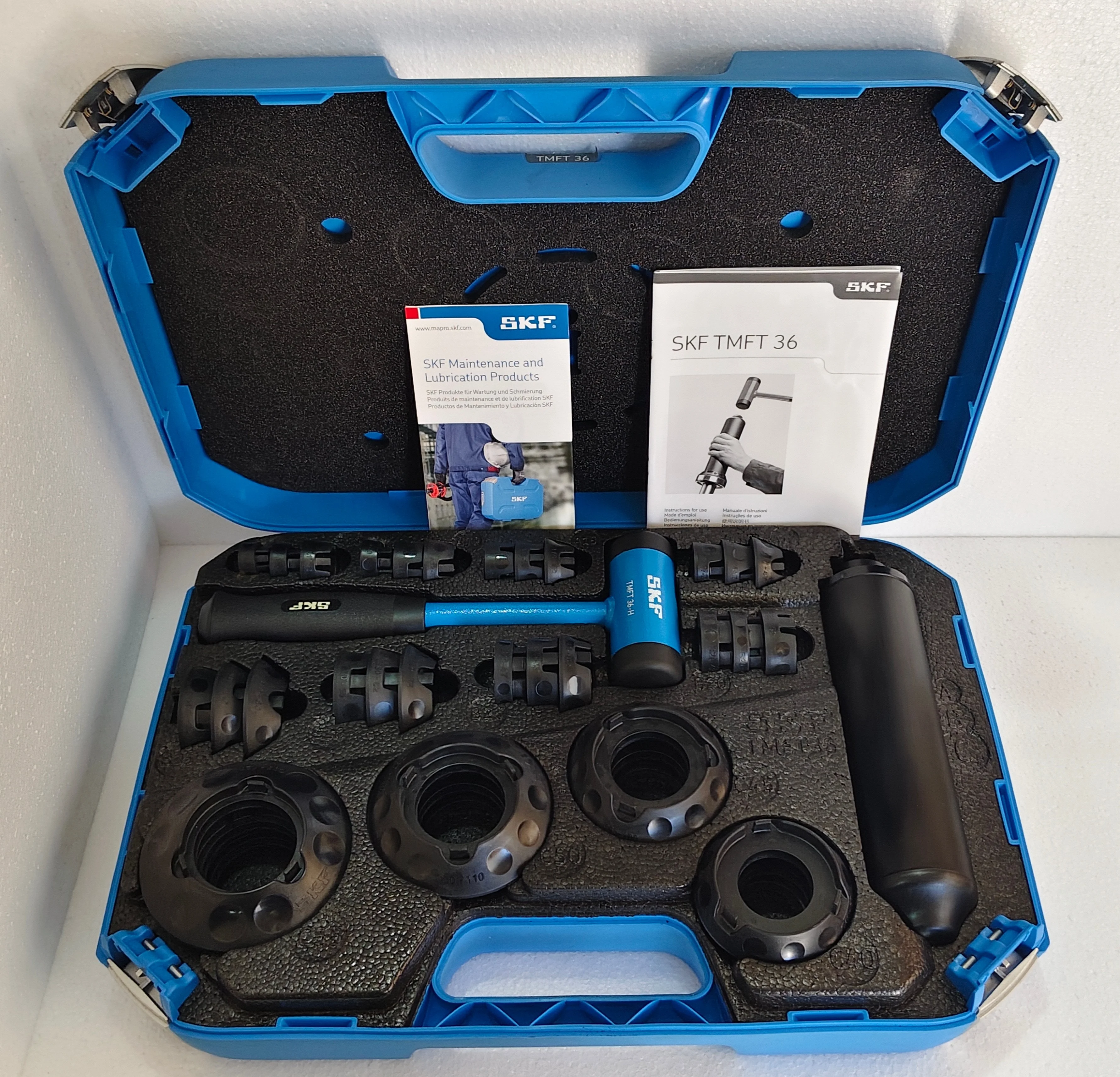 SKF TMFT 36 Bearing Fitting Tool Kit, 36 Impact Rings, 3 Impact Sleeves
